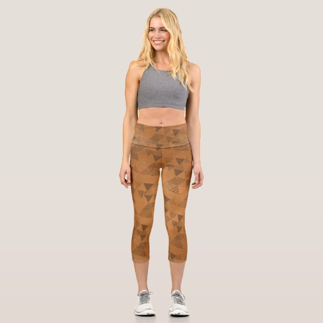 Leggings Capri Patrón de triángulos 5 (Anverso)