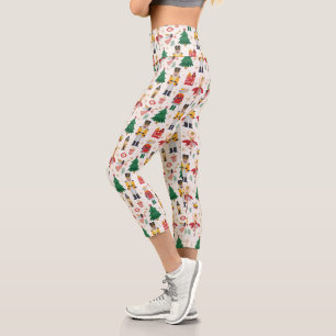 Leggings Capri Patrón de vacaciones de ballet de petaca