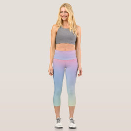 Leggings Capri Patrón de vintage de gradiente de pasto
