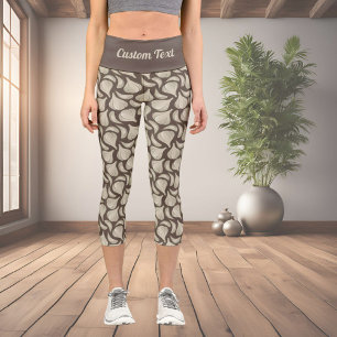 Leggings Capri Patrón de Woodcut de ajo