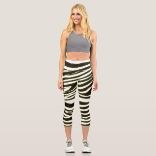 LEGGINGS CAPRI PATRÓN DE ZEBRA NEGRO