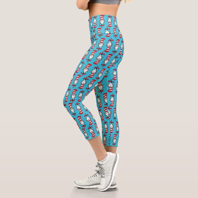 Leggings Capri Patrón del gato en el sombrero (Izquierda)