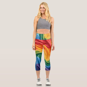 Leggings Capri patrón del mes del orgullo