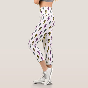 Leggings Capri Patrón del tornillo de luz de neón vintage