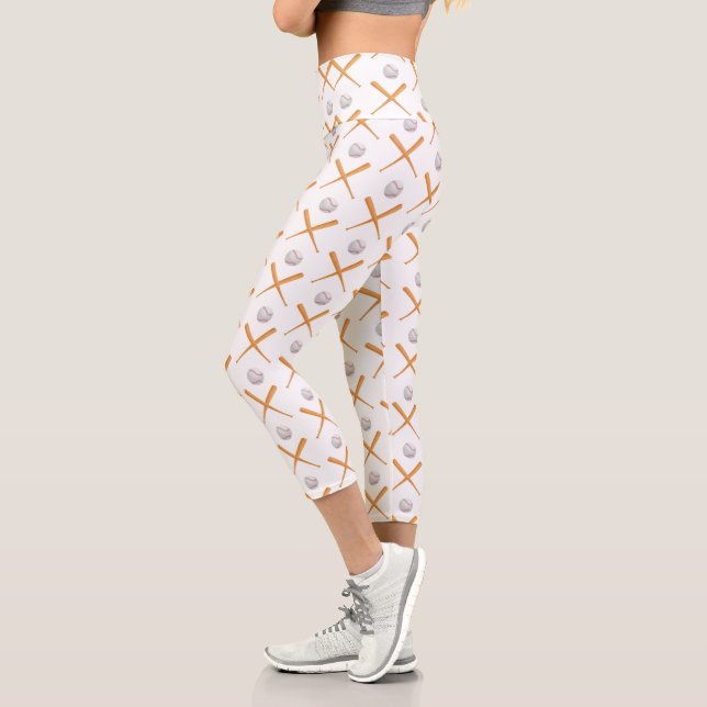 Leggings Capri Patrón Deportivo de Béisbol (Izquierda)