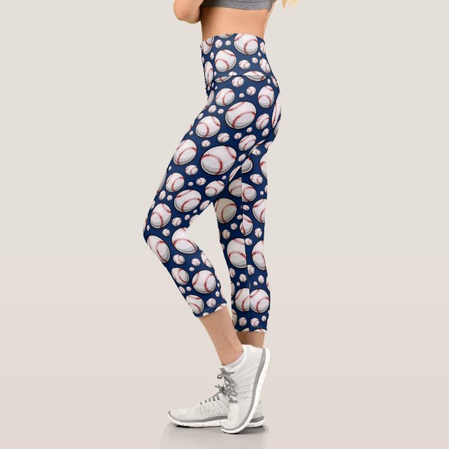 Leggings Capri Patrón deportivo de béisbol (Izquierda)