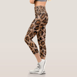 Leggings Capri Patrón Divertido de Impresión de Animal de Piel de