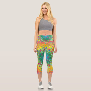 Leggings Capri Patrón Doily-2 Capris de alto guiño
