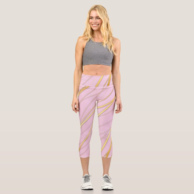 Leggings Capri Patrón dorado 2 (Anverso)