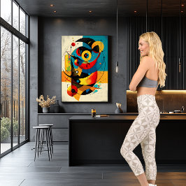 Leggings Capri Patrón Estrella Geométrica Beige: Texto y logotipo