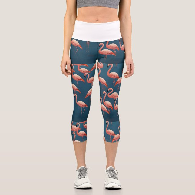 Leggings Capri Patrón Flamingo (Anverso)
