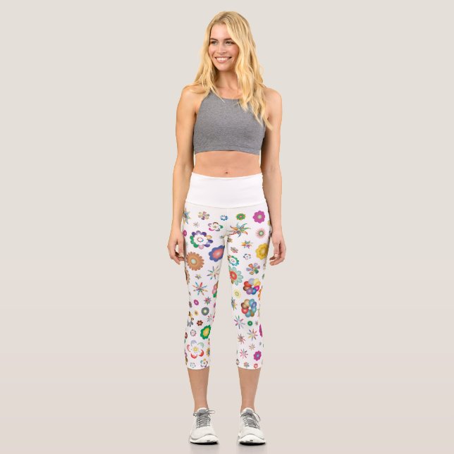 Leggings Capri Patrón Floral (Anverso)