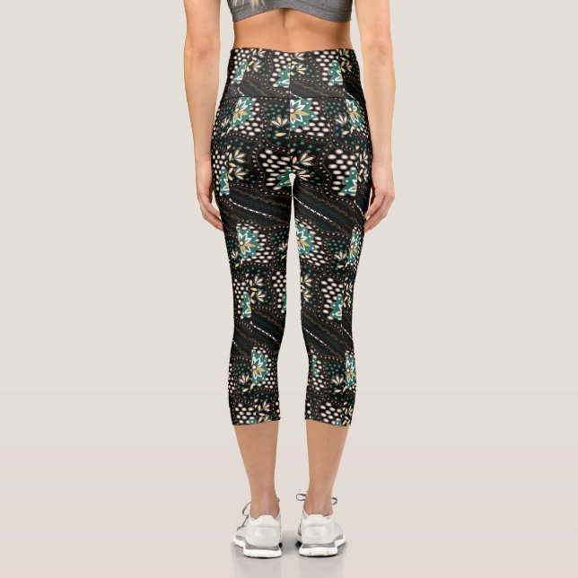 Leggings Capri Patrón floral (Reverso )