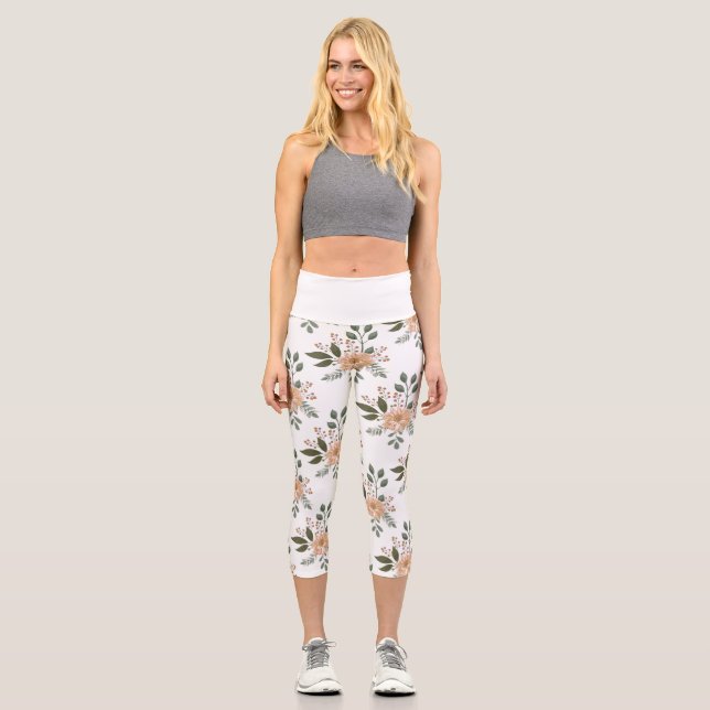Leggings Capri Patrón floral Capri de alto deseo (Anverso)