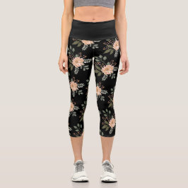 Leggings Capri Patrón floral Capri de alto deseo