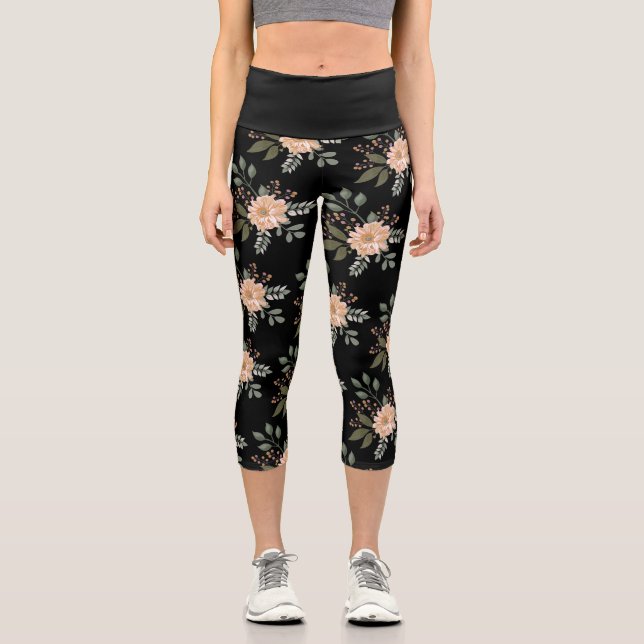 Leggings Capri Patrón floral Capri de alto deseo (Anverso)