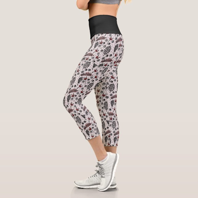 Leggings Capri Patrón floral caprichoso (Izquierda)