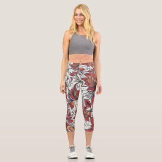 Leggings Capri Patrón floral de flores