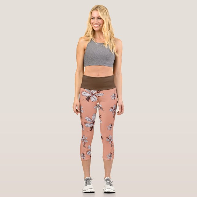 LEGGINGS CAPRI PATRÓN FLORAL ELEGANTE (Anverso)