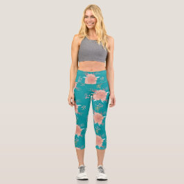LEGGINGS CAPRI PATRÓN FLORAL ELEGANTE, QUINTO, LUZ