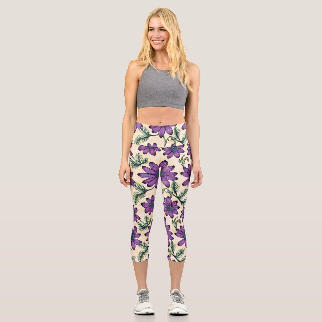 Leggings Capri Patrón floral I (Anverso)