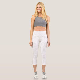Leggings Capri Patrón floral monocromo – Arte elegante sin costur