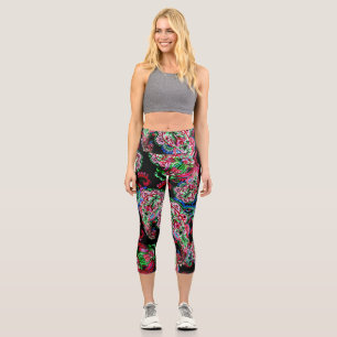 Leggings Capri Patrón Floral Paisley, Origen Étnico.