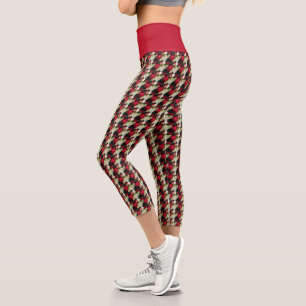 Leggings Capri Patrón floral variado de Poinsettia
