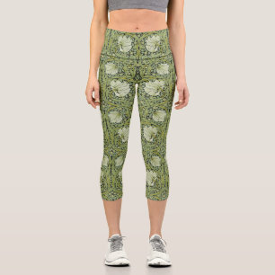 Leggings Capri Patrón floral vintage de William Morris Pimpernel