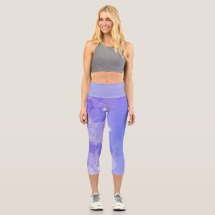 Leggings Capri Patrón geométrico abstracto de Guay Warm Blue