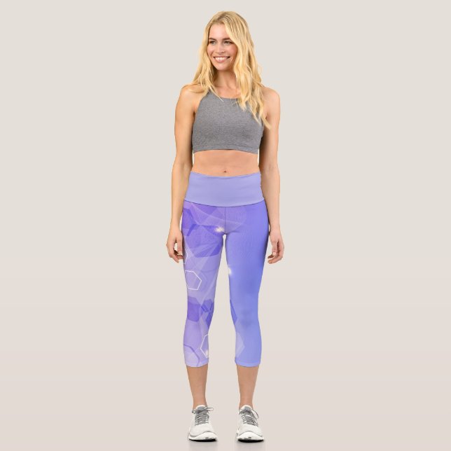 Leggings Capri Patrón geométrico abstracto de Guay Warm Blue (Anverso)