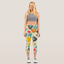 Leggings Capri Patrón geométrico clásico moderno de mediados de l