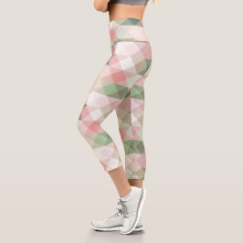 Leggings Capri patrón geométrico de diamante pastel