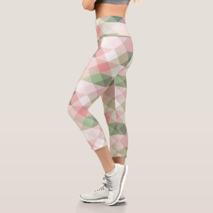 Leggings Capri patrón geométrico de diamante pastel