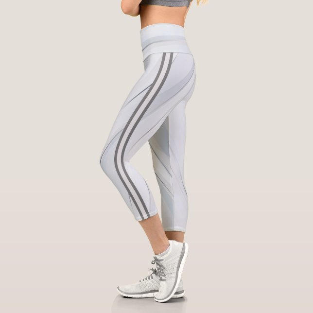Leggings Capri Patrón geométrico de plata Attoni (Izquierda)