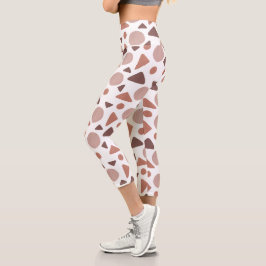 Leggings Capri Patrón geométrico marrón