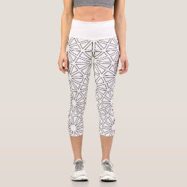 Leggings Capri Patrón geométrico moderno de ráfaga de estrellas e