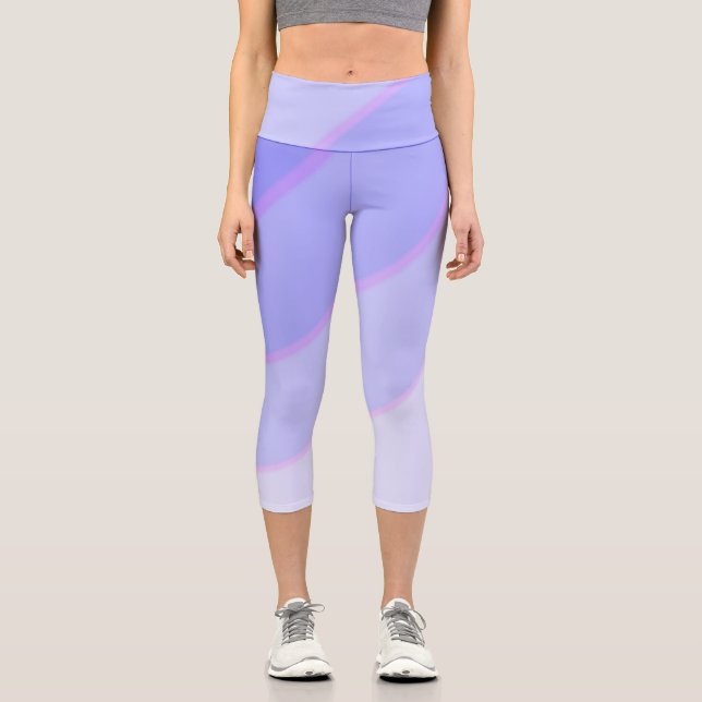 Leggings Capri Patrón giratorio pastel oscuro Lilac (Anverso)