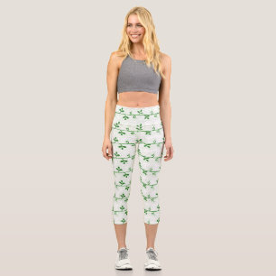 Leggings Capri Patrón gráfico floral sin soldadura