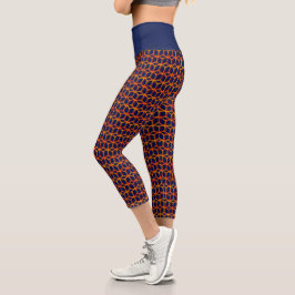 Leggings Capri Patrón Guay geométrico de Cubos Trippy de Naranja 