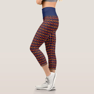 Leggings Capri Patrón Guay geométrico de Cubos Trippy de Naranja