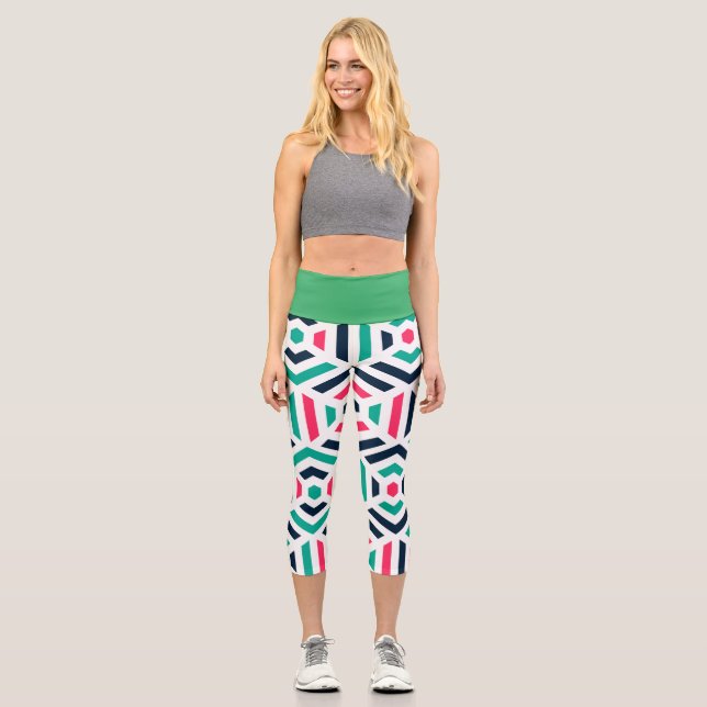 Leggings Capri Patrón Hex Yoga Capris (Anverso)