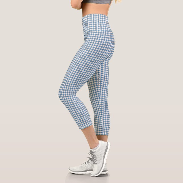 Leggings Capri Patrón Houndstoth Blue+Cream Sml (Izquierda)