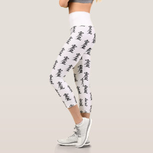 Leggings Capri Patrón japonés kanji Reiki