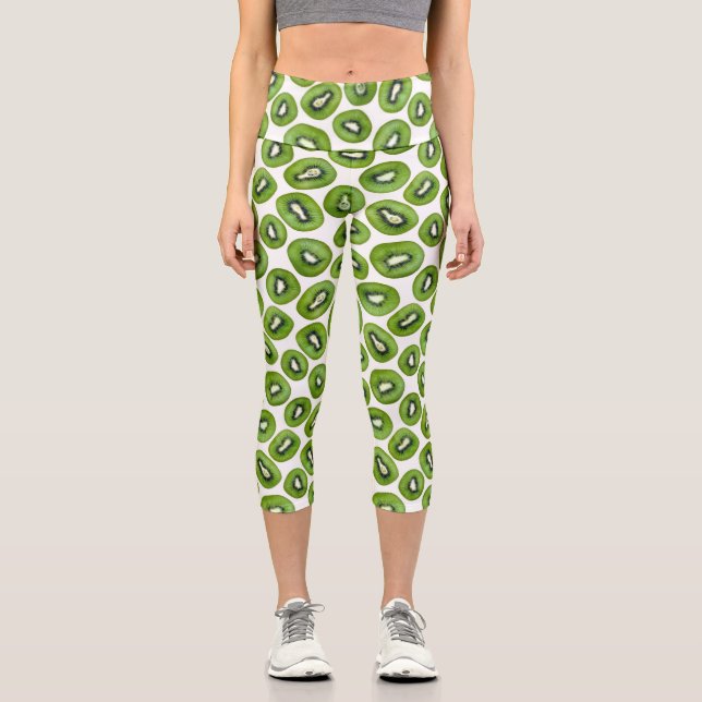 Leggings Capri Patrón Kiwi (Anverso)