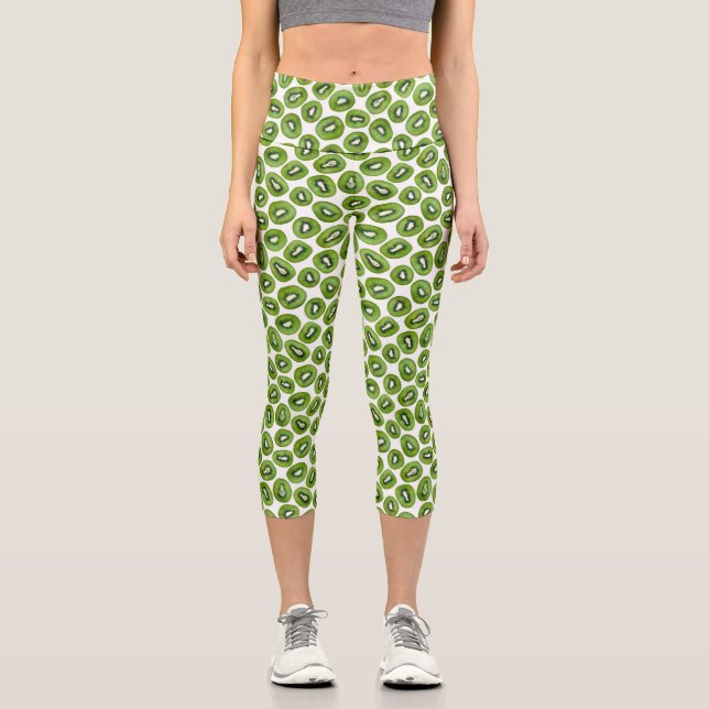Leggings Capri Patrón Kiwi (Anverso)