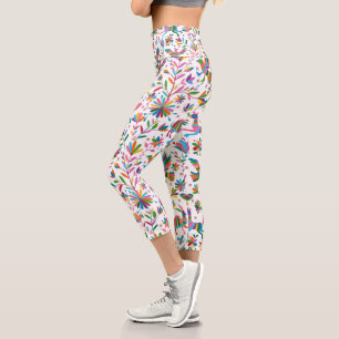 Leggings Capri Patrón luminoso estilo otomano mexicano