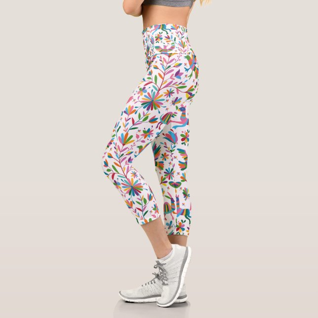 Leggings Capri Patrón luminoso estilo otomano mexicano (Izquierda)