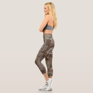 Leggings Capri Patrón marrón camuflado personalizado