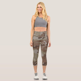 Leggings Capri Patrón marrón camuflado personalizado